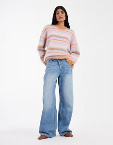 �G�C�\�X ���f�B�[�X �A�E�^�[ �j�b�g�E�Z�[�^�[ ASOS DESIGN stripe oversized sweater in multi �}���`�J���[