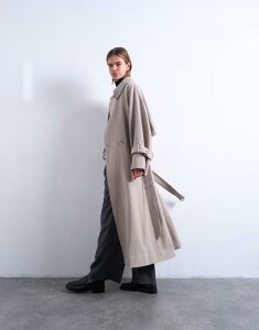 �g�b�v�V���b�v ���f�B�[�X �A�E�^�[ �R�[�g Topshop oversized clean tailored trench coat with dropped armholes in stone �X�g�[��