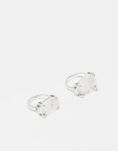 ���N���C�� ���B���e�[�W ���f�B�[�X �A�N�Z�T���[ �����O Reclaimed Vintage Unisex 2 ring pack with faux stones tone multi �}���`�J���[