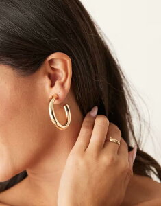 �f�U�C���r�[�����h�� ���f�B�[�X �A�N�Z�T���[ �s�A�X�E�C�������O DesignB London 40mm chunky hoop earrings GOLD �S�[���h