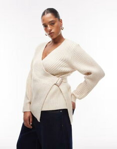 �G�C�\�X ���f�B�[�X �A�E�^�[ �J�[�f�B�K�� ASOS Curve ASOS DESIGN Curve wrap cardigan in oatmeal �I�[�g�~�[��