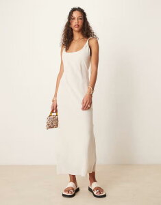�G�C�\�X ���f�B�[�X �g�b�v�X �����s�[�X ���l�� �}�L�V ASOS DESIGN linen look twistrap bias maxi dress in oatmeal �I�[�g�~�[��