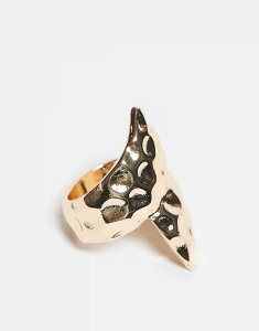 �G�C�\�X ���f�B�[�X �A�N�Z�T���[ �����O ASOS DESIGN ring with wrap-aroundesign in texured brushed gold tone GOLD �S�[���h