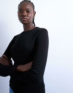 �g�b�v�V���b�v ���f�B�[�X �g�b�v�X T�V���c Topshop long sleeveryday tee Black �u���b�N