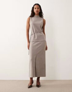 �}���S ���f�B�[�X �{�g���X�J�[�g �}�L�V Mango maxi skirt - part of a set BROWN �u���E��