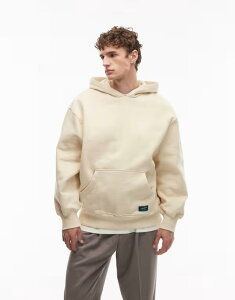 �G�C�\�X �����Y �A�E�^�[ �p�[�J�[�E�X�E�F�b�g ASOS DESIGN oversized heavyweight 400gsm hoodie with woven badge in yellowood Ash �A�b�V��