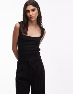 �G�C�\�X ���f�B�[�X �g�b�v�X �V���c ASOS DESIGN ponte round neck top - part of a set Black �u���b�N