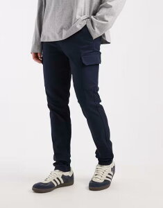 �G�C�\�X �����Y �{�g���X �J�W���A���p���c �J�[�S�p���c ASOS DESIGN skinny cargo pants NAVY �l�C�r�[