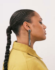 �G�C�\�X ���f�B�[�X �A�N�Z�T���[ �s�A�X�E�C�������O ASOS DESIGN stud earrings with snake chain tassels tone SILVER �V���o�[