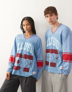 �R���[�W���� ���f�B�[�X �g�b�v�X T�V���c �W���[�W�[ COLLUSION Unisex long sleeve airtex jersey BLUE �u���[