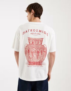 �W���b�N �A���h �W���[���Y �����Y �g�b�v�X T�V���c �v�����g Jack & Jones t-shirt with greek style back print Cloudancer �I�t�z���C�g
