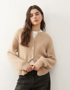 �����L ���f�B�[�X �A�E�^�[ �J�[�f�B�K�� �j�b�g Monki button up knit cardigan Beige �x�[�W��