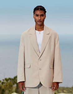 �G�C�\�X �����Y �A�E�^�[ �W���P�b�g�E�u���]�� ASOS DESIGN slouchy oversized suit jacket in stone �X�g�[��