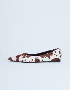 �g�b�v�V���b�v ���f�B�[�X �V���[�Y �p���v�X Topshop Ace pointed toe flats in cow pony Cow pony