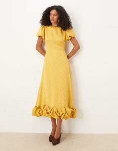 �V�X�^�[�W���� ���f�B�[�X �g�b�v�X �����s�[�X �}�L�V Sister Jane puff sleeve bubble hemaxi dress in spicy mustard Spicy mustard �}�X�^�[�h