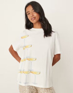 �l�o�[�t���[�h���X�h ���f�B�[�X �g�b�v�X T�V���c �v�` Never Fully Dressed Petite cocktail T-shirt - part of a set Silver �V���o�[