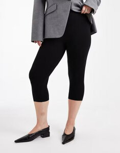 �G�C�\�X ���f�B�[�X �{�g���X ���M���X �L���b�v �W���[�W�[ ASOS Curve ASOS DESIGN Curve jersey capri leggings Black �u���b�N