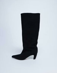 �g�b�v�V���b�v ���f�B�[�X �V���[�Y �u�[�c�E���C���u�[�c �X�G�[�h Topshop Nelly real suede pointed toe slouchy boots Black �u���b�N