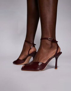 �V�~ ���f�B�[�X �V���[�Y �T���_�� �q�[�� SIMMI Shoesimmi London Savvy peep toe heeled sandals Burgundy pu �o�[�K���f�B