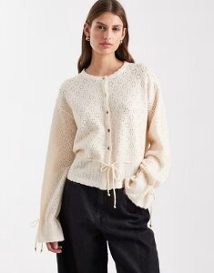 �~�X�Z���t�t���b�W ���f�B�[�X �A�E�^�[ �J�[�f�B�K�� Misselfridge cozy peplum hem cardigan in buttermilk