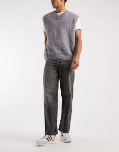 �W���b�N �A���h �W���[���Y �����Y �{�g���X �f�j���p���c �W�[���Y Jack & Jones Eddie loose fit jeans in washed Black Denim �u���b�N