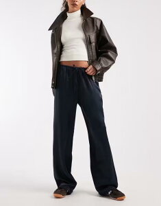 �G�C�\�X ���f�B�[�X �{�g���X �J�W���A���p���c ���C�h���b�O �T�e�� ASOS DESIGN satin wide leg pull on pants Navy �l�C�r�[