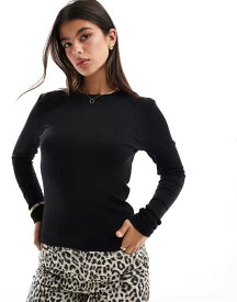 オンリー レディース トップス Tシャツ ONLY long sleeve top Black ブラック