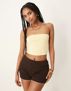 �G�C�\�X ���f�B�[�X �g�b�v�X �x�X�g �N���b�v�h ASOS DESIGN ultimate cropped bandeau in buttermilk