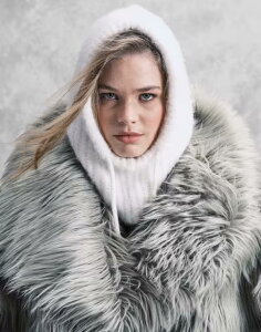 �G�C�\�X ���f�B�[�X �A�N�Z�T���[ �X�q �j�b�g ASOS DESIGN knit hood in winter WHITE �z���C�g