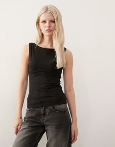 �E�B�[�N�f�C ���f�B�[�X �g�b�v�X T�V���c Weekday Annie super soft boat neck tank top Black �u���b�N