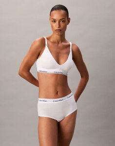 �J���o���N���C�� ���f�B�[�X �A���_�[�E�F�A �u���W���[ �R�b�g�� �}�^�j�e�B Calvin Klein Maternity lightly lined Icon Cotton Modal triangle bralet White �z���C�g