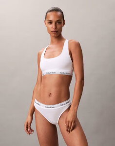�J���o���N���C�� ���f�B�[�X �A���_�[�E�F�A �u���W���[ �R�b�g�� Calvin Klein Icon Cotton Modal unlined scoop bralette White �z���C�g