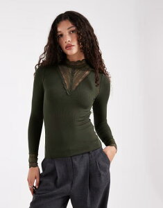 �I�����[ ���f�B�[�X �g�b�v�X T�V���c ���[�X ONLY long sleeve lace insertop Rosin �J�[�L