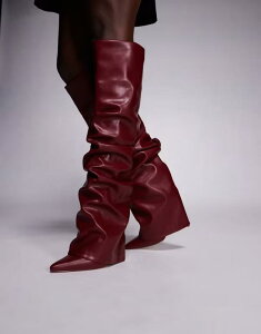 �V�~ ���f�B�[�X �V���[�Y �u�[�c�E���C���u�[�c �M���U�[ SIMMI Shoesimmi London Lukas foldoveruched knee boots Burgundy pu �o�[�K���f�B