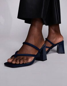 �V�~ ���f�B�[�X �V���[�Y �T���_�� �q�[�� SIMMI Shoesimmi London Ellie heeled mule sandals NAVY �l�C�r�[