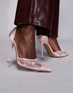 �V�~ ���f�B�[�X �V���[�Y �q�[�� ���[�X SIMMI Shoesimmi London Deena heeled shoes lace Pink mesh �s���N