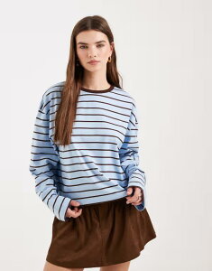 �~�X�Z���t�t���b�W ���f�B�[�X �g�b�v�X T�V���c Misselfridge skater long sleeve top stripe �X�g���C�v