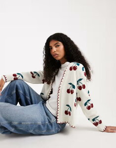 �~�X�Z���t�t���b�W ���f�B�[�X �A�E�^�[ �J�[�f�B�K�� Misselfridgedge to edge cardigan with cherries Multi �}���`�J���[