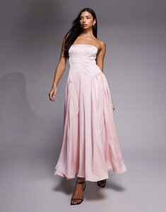 �G�C�\�X ���f�B�[�X �g�b�v�X �����s�[�X �^�C�f�B�e�[�� ASOS DESIGN Bridesmaids dropped waistie detail camidaxi dress PINK �s���N