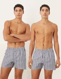 �G�C�\�X �����Y �A���_�[�E�F�A �C�� ASOS DESIGN 2 pack woven boxerstripe OVERTURE �l�C�r�[