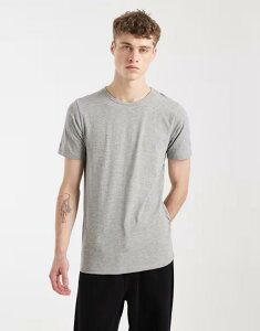 �W���b�N �A���h �W���[���Y �����Y �g�b�v�X T�V���c �X�����t�B�b�g Jack & Joneshort sleeve slim fit-shirt Light Gray Melange �O���[