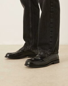 �}���S �����Y �V���[�Y �X���b�|���E���[�t�@�[ ���U�[ Mango classic leather loafers Black �u���b�N