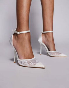 �V�~ ���f�B�[�X �V���[�Y �q�[�� ���[�X SIMMI Shoesimmi London Deena heeled shoes lace White mesh �z���C�g