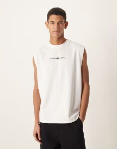 �G�C�\�X �����Y �g�b�v�X �x�X�g �O���t�B�b�N ASOS DESIGN Circular Design Collection super heavyweight oversized tank top with cities graphic WHITE �z���C�g