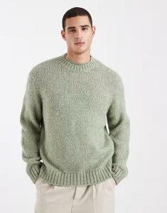 �W���b�N �A���h �W���[���Y �����Y �A�E�^�[ �j�b�g�E�Z�[�^�[ Jack & Jones oversized sweater in sage Seagrass �O���[��