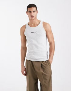 �W���b�N �A���h �W���[���Y �����Y �g�b�v�X �x�X�g ���u ���S Jack & Jones originalstudio logo ribbed tank top White Melange �z���C�g