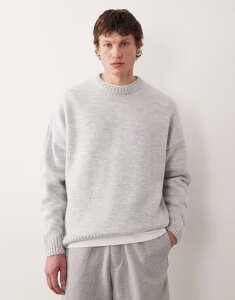 �G�C�\�X �����Y �A�E�^�[ �j�b�g�E�Z�[�^�[ ASOS DESIGN extreme oversized boxy fit knit sweater Gray �O���[