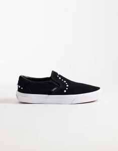 �o���Y ���f�B�[�X �V���[�Y �X�j�[�J�[ Vans Classic slip on sneakers with pearls detail Black �u���b�N