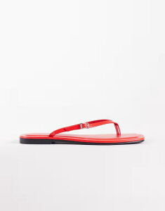 �G�C�\�X ���f�B�[�X �V���[�Y �T���_�� ASOS DESIGN Fitz skinny strap flip flops RED ���b�h