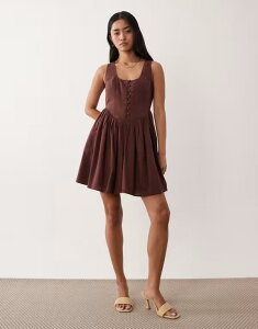 �m�[�o�f�B�[�Y �`���C���h ���f�B�[�X �g�b�v�X �����s�[�X �~�j Nobody's Child Cora mini dress Brown �u���E��